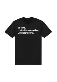 Henry Tiger MUSIC LISTEN TO TECHNO - T-Shirt print - black
