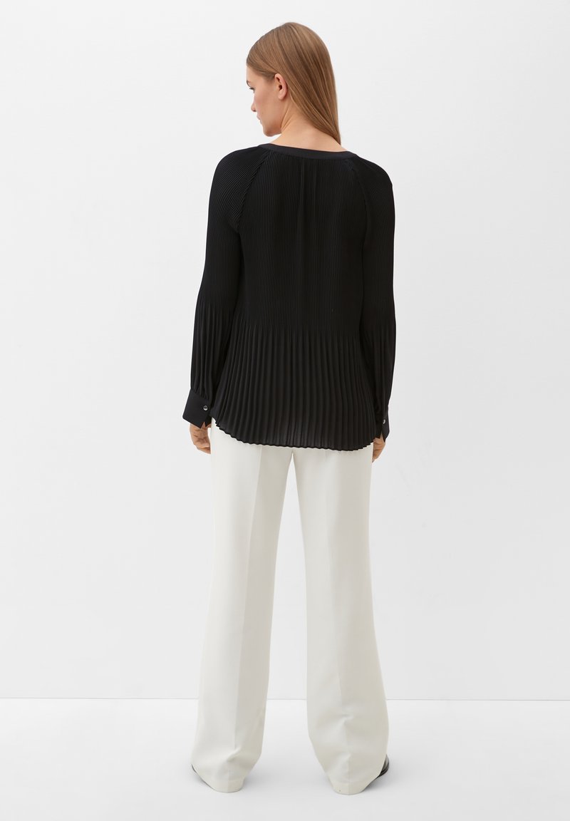 S.Oliver BLACK LABEL Langarmbluse Bluse Mit Plissée-Struktur, Webware