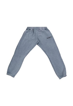Pantalons de survêtement gris au toucher doux, dotés d'une taille élastique, de jambes fuselées et d'un petit logo "Dropsize" sur le côté gauche.