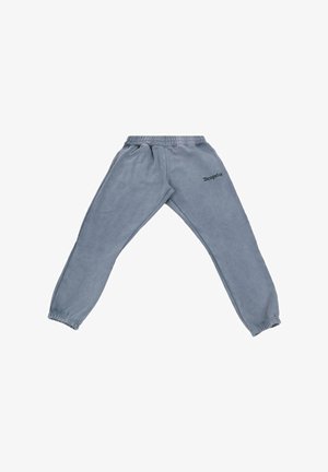 Gray sweatpants with a soft texture, featuring an elastic waistband, tapered legs, and a small "Dropsize" logo on the left side.