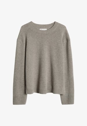 Marc O'Polo, PULLOVERS, LSL, ROUND-NECK, SLITS - Trui - stone taupe melange