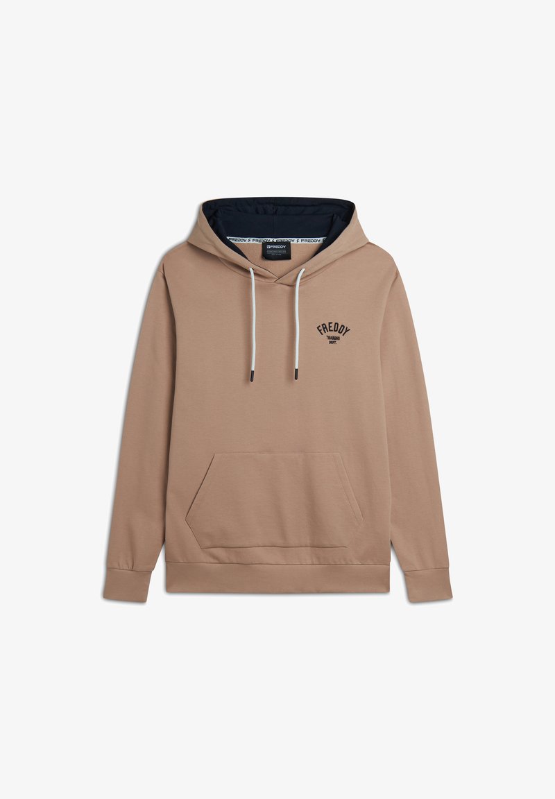 Freddy REGULAR CON CAPPUCCIO FODERATO A CONTRASTO - Felpa con cappuccio - timeless taupe