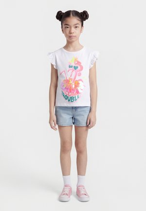 SHORT SLEEVES TEE - Nyomott mintás póló - white