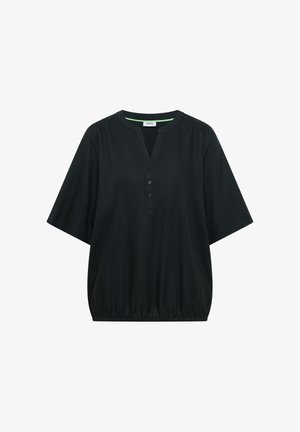Cecil, KURZARM BLUSE MIT SPLIT NECK - Blouse - palm breeze green