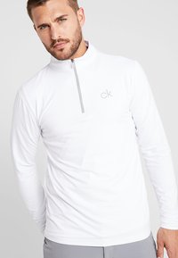 Calvin Klein Golf NEWPORT HALF ZIP - Tops ar garām piedurknēm - white