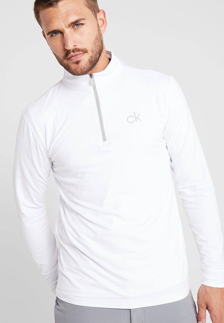 Calvin Klein Golf NEWPORT HALF ZIP - Tops ar garām piedurknēm - white