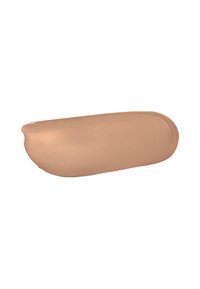 Flüssiges Makeup in einem hellbeigen Farbton, glatte Textur, semi-mattes Finish mit einem leichten glänzenden Schimmer auf der Oberfläche.