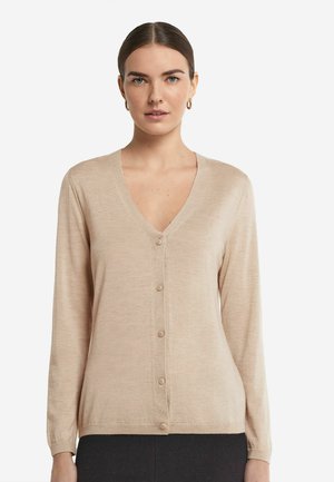 V-NECK  - Strickjacke - Natural