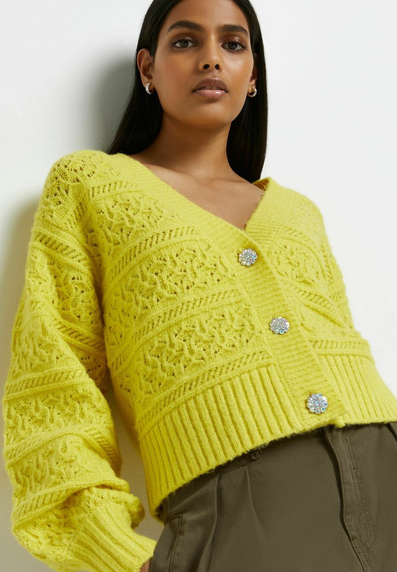 Damen Strickjacken | River Island Strickjacke yellow/gelb - XE83376 Damen Strickjacken | River Island Strickjacke yellow/gelb - XE83376
