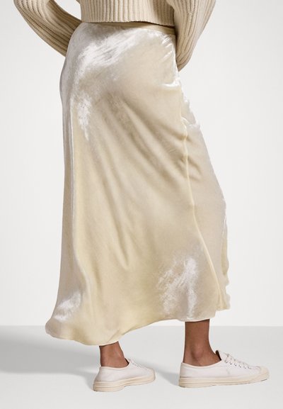 Polo Ralph Lauren BIAS-CUT VELVET MERMAID SKIRT - Puzdrová sukňa - cream