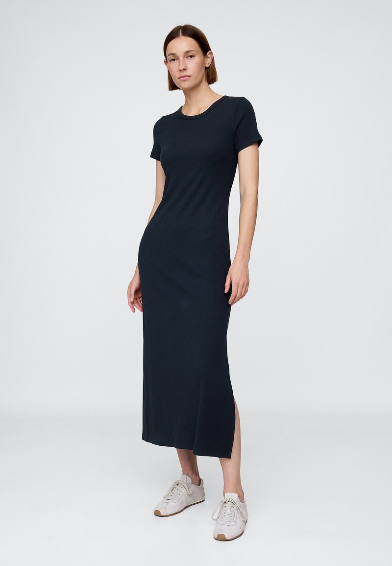 GAP MODERN RIBBED MAXI - Žerzejové šaty - new classic navy
