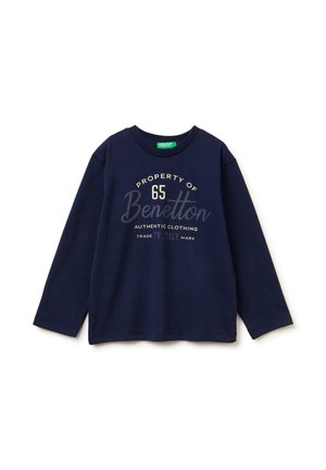 IN BRUSHED WITH LOGO PRINT - Maglietta a manica lunga - blue