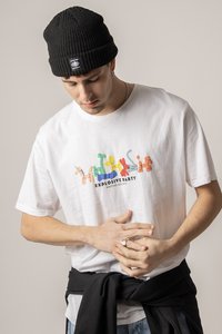 Kaotiko WASHED EXPLOSIVE PARTY UNISEX - Triko s potiskem - white