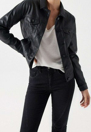 Imitatieleren jas - black