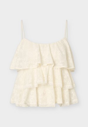 Gina Tricot, FRILL SINGLET - Μπλούζα - cream