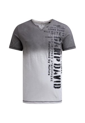 Camp David, CAMP DAVID T-SHIRT SPRAYED DIP DYE MIT USED PRINT - Print T-shirt - ash