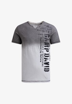 Camp David, CAMP DAVID T-SHIRT SPRAYED DIP DYE MIT USED PRINT - Print T-shirt - ash