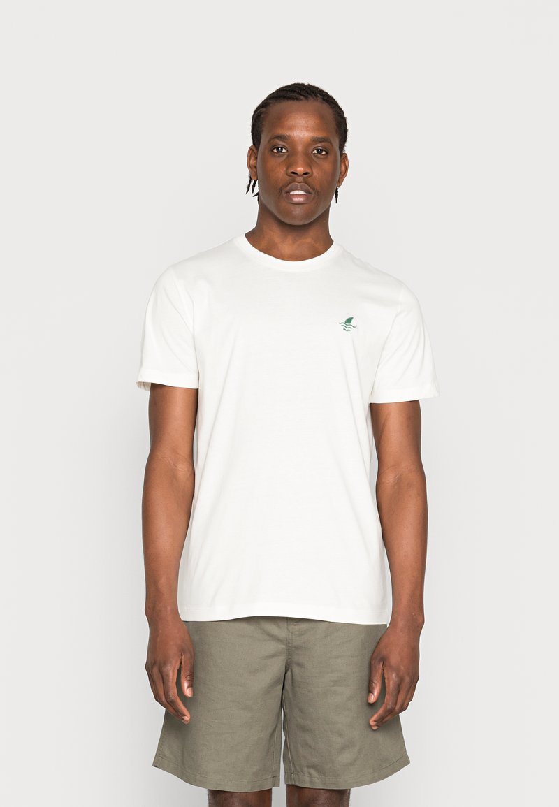 Selected Homme - WILDER NECK TEE CAMP - T-shirt basique - cloud dancer, Agrandir