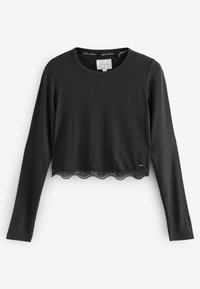 Next SET TALL FIT - RIBBED LACE LONG SLEEVE  - Pyžamová sada - black