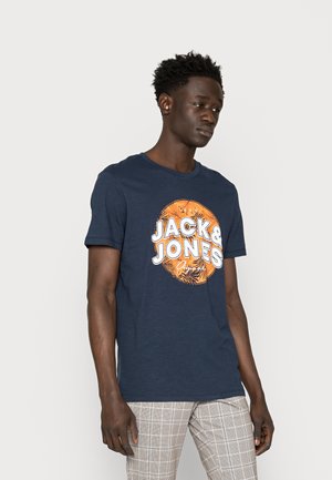 JORBLOOMER BRANDING TEE - Print T-shirt - navy blazer