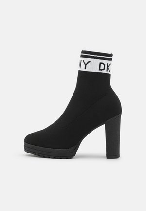 Kotníková obuv na vysokém podpatku - black