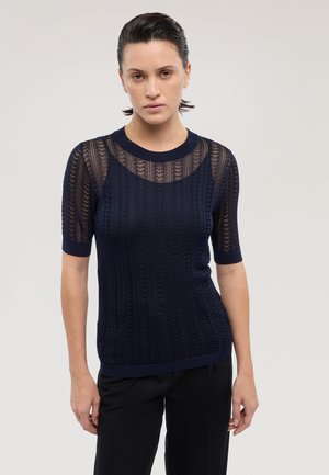 A MANICA CORTA IN PUNTO - Blouse - blue genoa