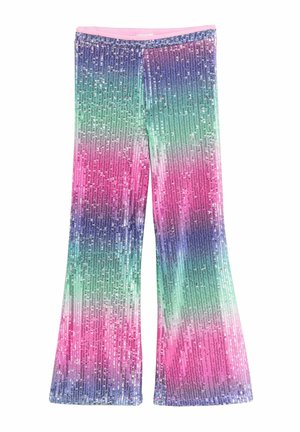REGULAR FIT - PARTY FLARED - Leggings - Trousers - pink/blue ombre sequin
