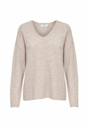 ONLY, ONLCAMILLA V-NECK L/S PULLOVER KNT NOOS - Pullover - coffee bean