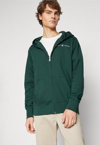 GANT Cipzáras pulóver - tartan green