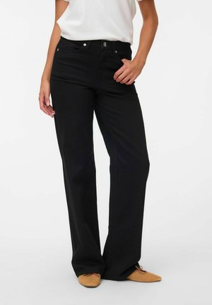 Vero Moda, WIDE-FIT JEANS VMTESSA-STRETCH HIGH RISE WIDE LEG FIT JEANS - Jean droit - black denim