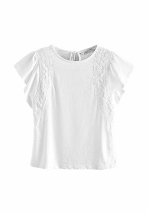 TRIM SHORT SLEEVE-REGULAR FIT - T-Shirt print - white