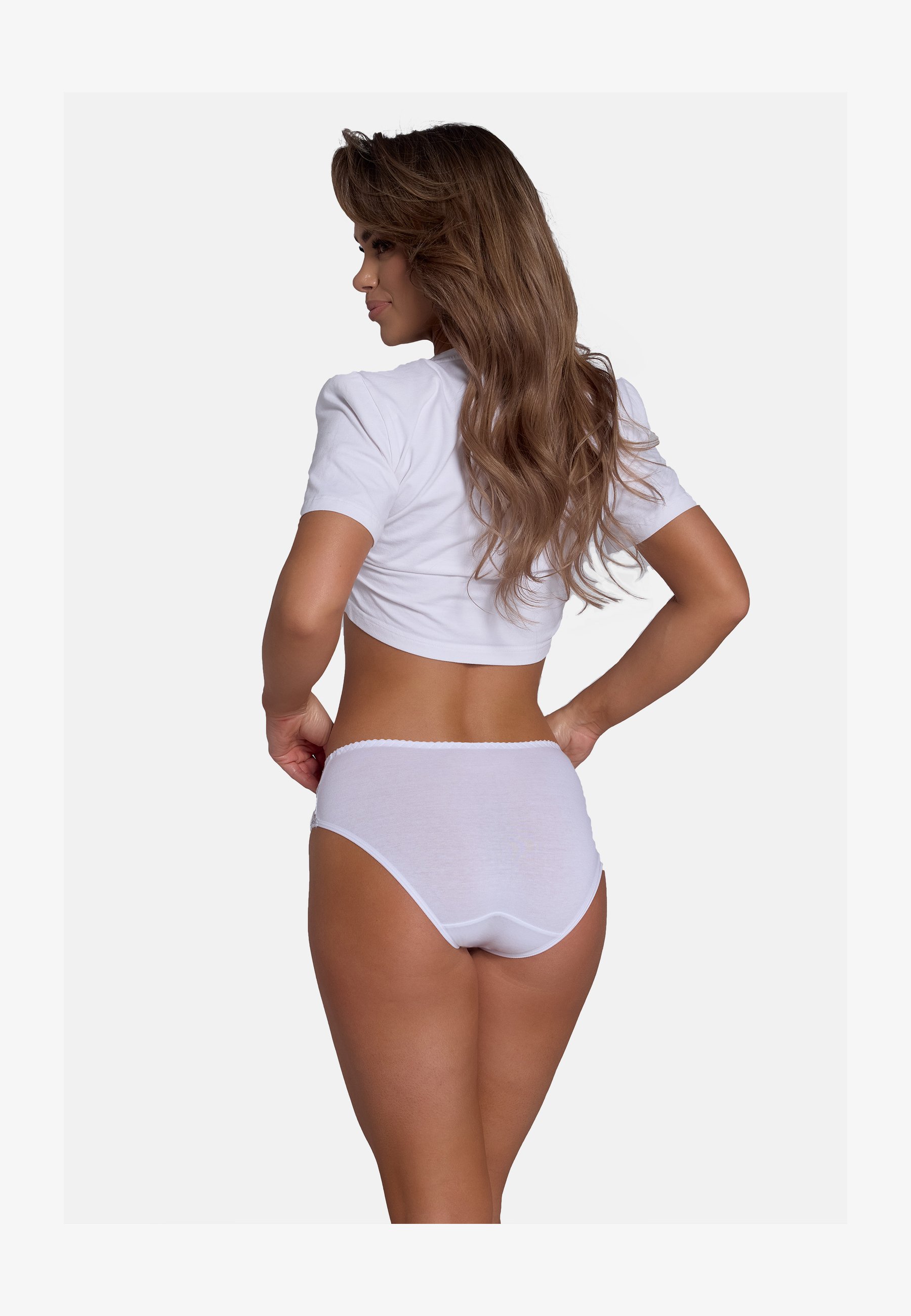 Wolbar WB53 Mutandine Donna Vita Alta, Bianco, Cotone, Taglie Forti Fino Alla XXL