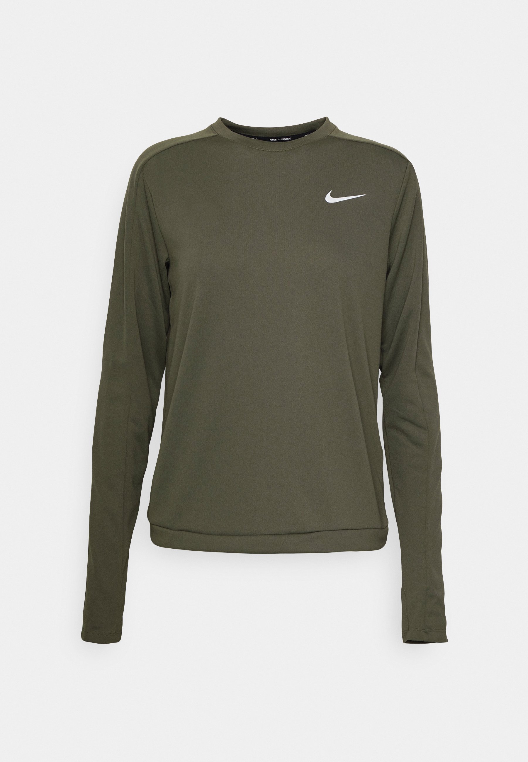 Nike Performance Pacer Crew Long Sleeved Top Medium olive/silver, Women's, Size: Small, Olive