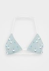 TRIANGLE WITH CLEAR STRAPS DROPLET BEADING - Bikinitop - blue