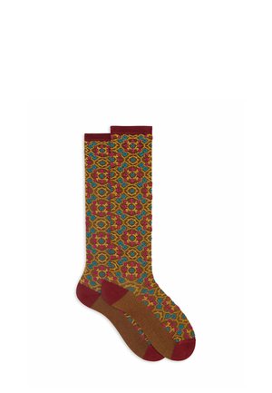 LUNGHE FANTASIA PIASTRELLA - Calze - dark red