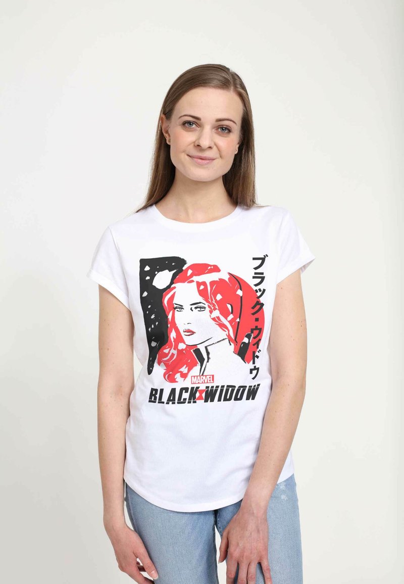 Henry Tiger BLACK WIDOW DRAWN WIDOW - T-shirt z nadrukiem