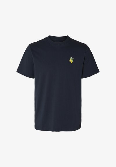 SLHGARLAND O NECK TEE - T-shirt imprimé - sky captain