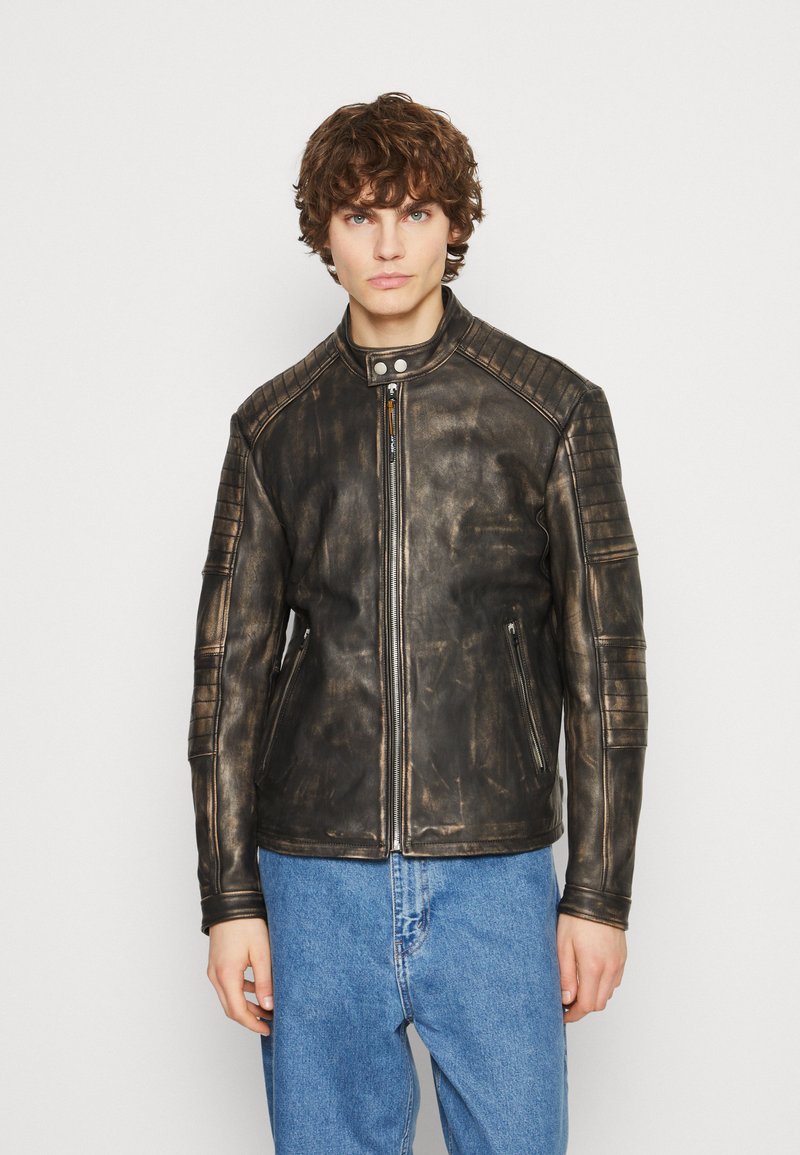 Replay JACKET Leather jacket brown Zalando.de