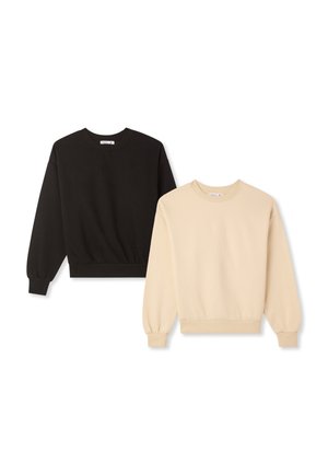 PACK 2 BASIC SENZA CAPPUCCIO E SENZA ZIP - Felpa - nero/beige