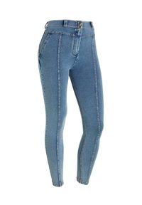 Freddy PUSH-UP - Skinny-Farkut - denim blu medio yellow seams