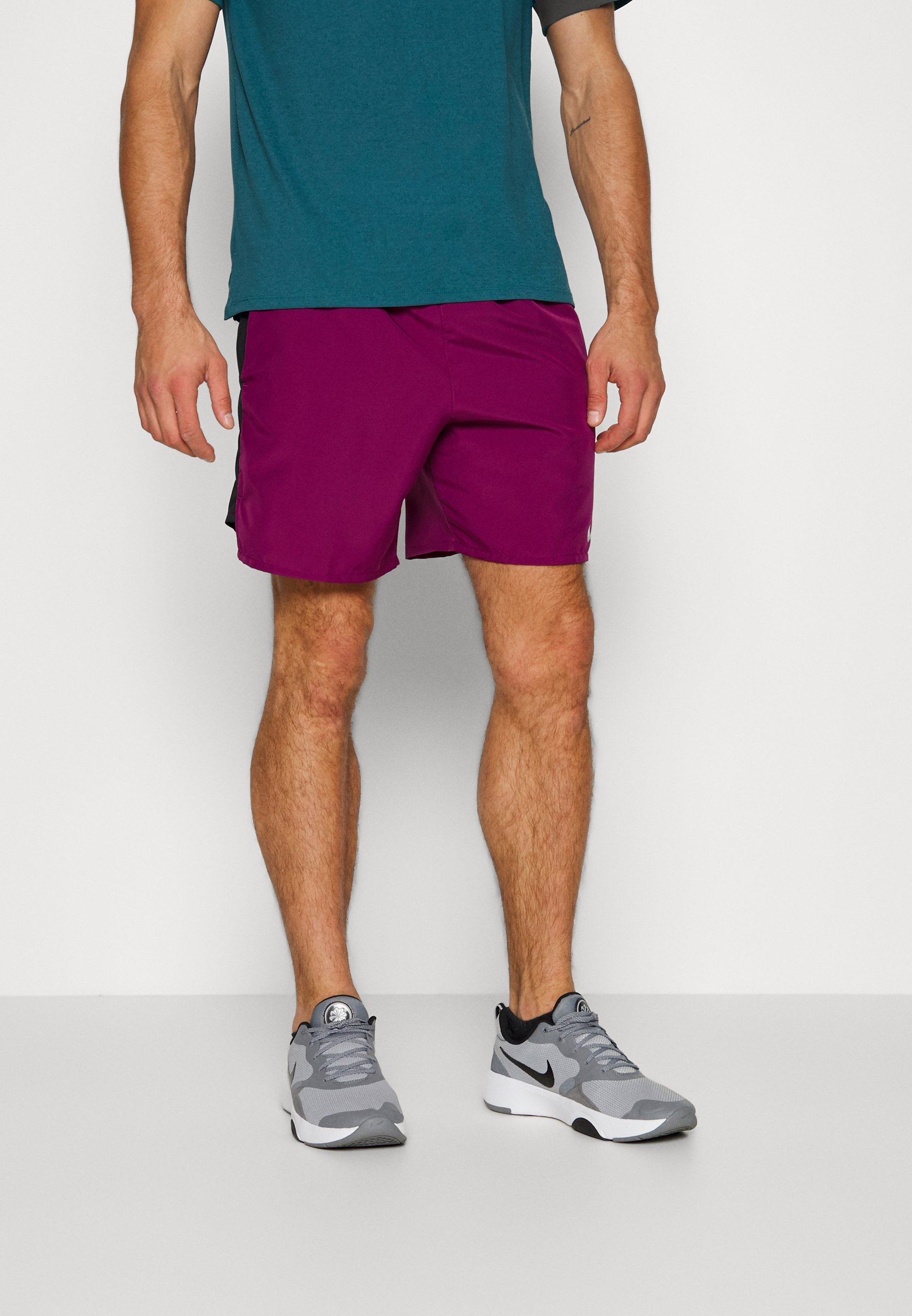 purple athletic shorts mens