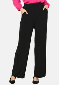 WIDE FLOWY  - Pantalones - black