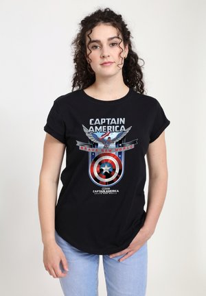 CAPTAIN AMERICA BRAVE NEW WORLD SHIELD - Print T-shirt - black