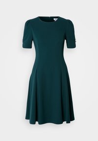 BUTTON SLEEVE FIT FLARE DRESS - Jersey dress - pine