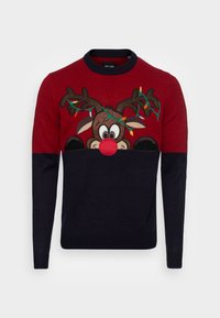 Only & Sons - ONSXMAS REG BLOCK CREW UNISEX - Maglione - pompeian red Immagine in miniatura 1