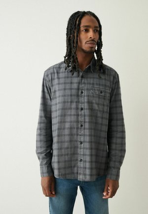REGULAR FIT - CHECK LONG SLEEVE   - Hemd - charcoal grey
