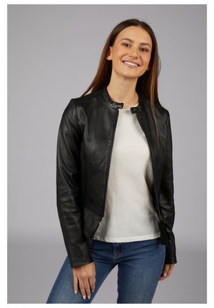 Leather jacket - schwarz