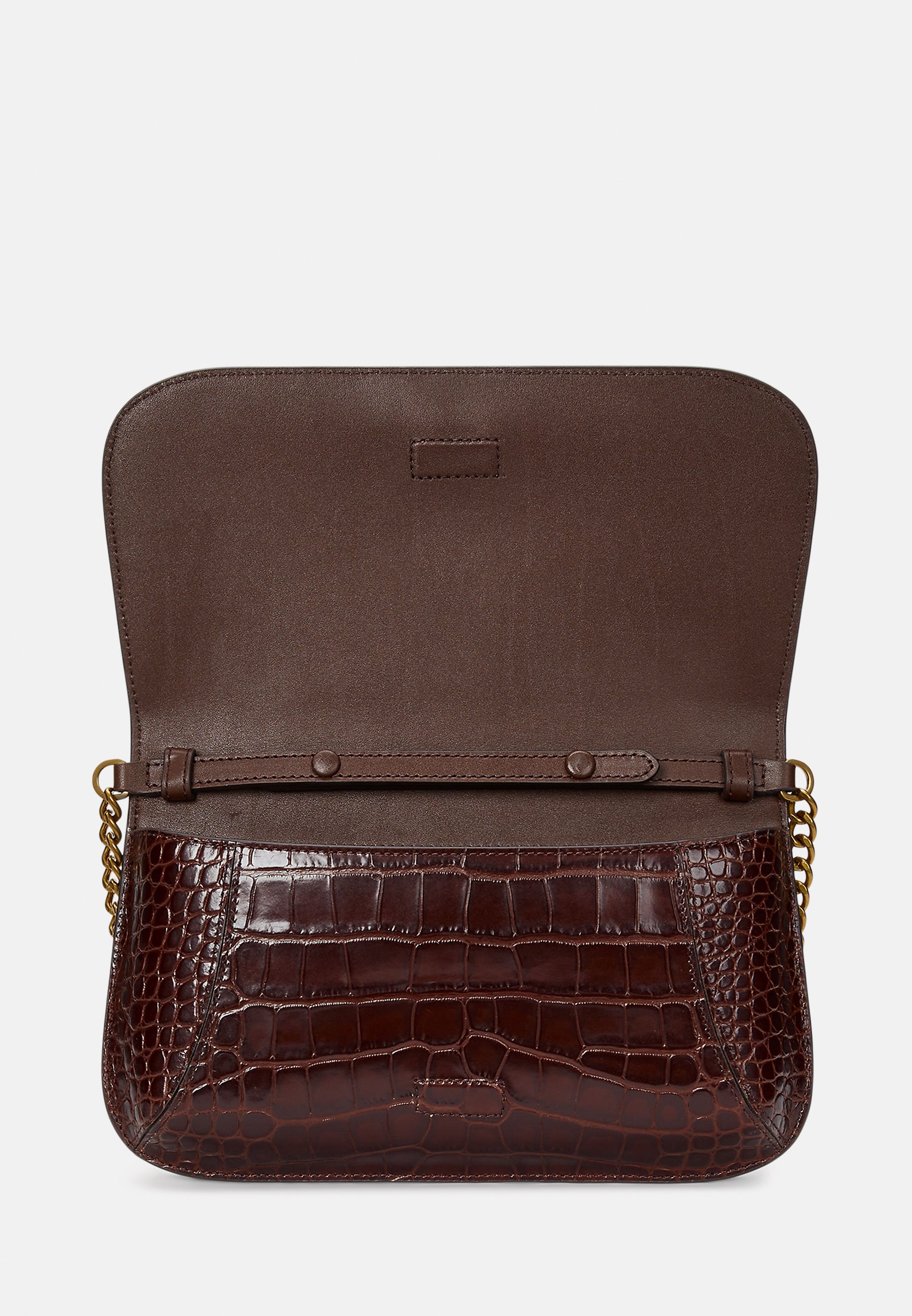 Lauren Ralph Lauren CROC EMBOSSED MEDIUM TANNER SHOULDER BAG