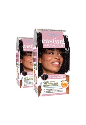 L'Oréal Paris L'ORÉAL PARIS COLORAZIONE SEMIPERMANENTE CASTING NATURAL GLOSS SENZA AMMONIACA COLORE TRATTAMENTO ULTRA GLOSSY - 2 PACK - Tinte capelli - 123 nero fondente