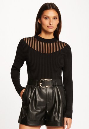 WITH HIGH COLLAR - Jumper - noir